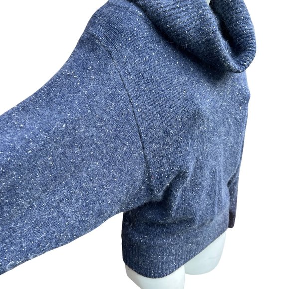 I.B. Diffusion Long Sleeve Silk Blend Cowl Neck Sweater Blue Pullover Size P - Picture 2 of 7